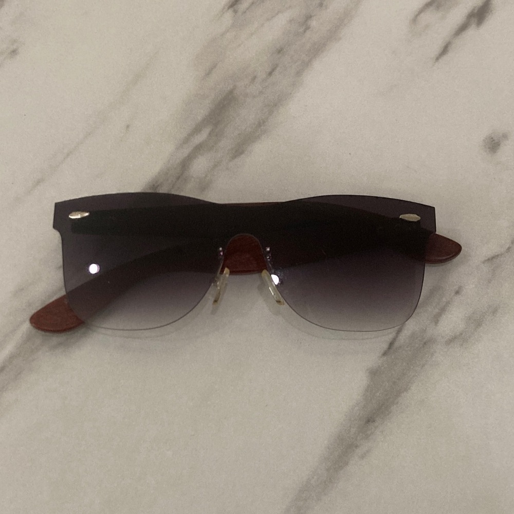 Sleek Rimless Women's Sunglasses in Dark Brown Gradient